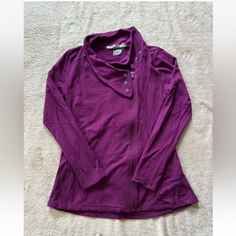 ATHLETA Women’s Twist Wrap Pullover Hooded‎ Athletic Top Purple Size Small